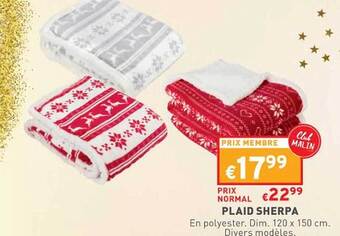 Trafic Plaid sherpa offre