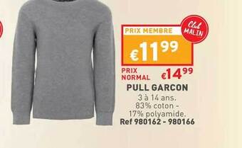 Trafic Pull garçon offre