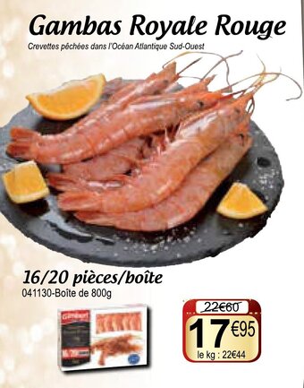 Gel 2000 Gambas royale rouge offre