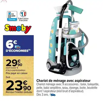 Carrefour Market Chariot de ménage avec aspirateur offre