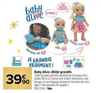 Baby alive bébé grandit