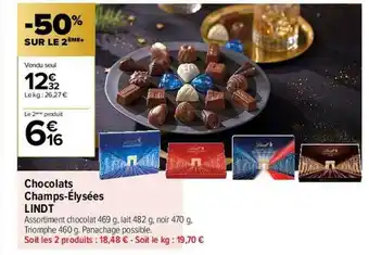 Chocolats champs-élysées lindt