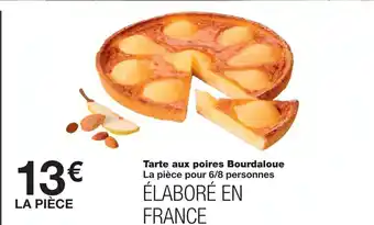 Tarte aux poires bourdaloue
