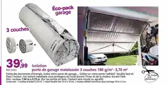 Provence Outillage Isolation porte de garage matelassée 3 couches 180 g-m² - 5,70 m² offre