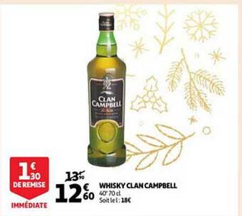 Auchan Whisky clan campbell offre