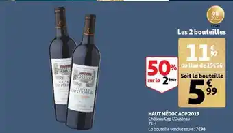 Auchan Haut médoc aop 2019 château cop l'ousteau offre