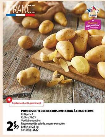 Auchan Pommes de terre de consommation à chair ferme offre