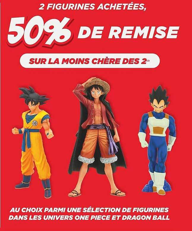 Promo Figurines dans les univers one piece et dragon ball chez Micromania