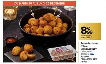 Carrefour Acras de morue créole cité marine offre