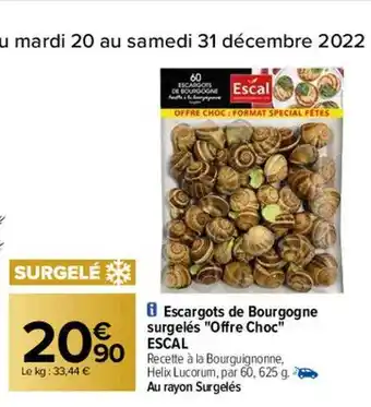 Carrefour Escargots de bourgogne surgelés offre