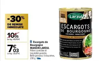 Carrefour Escargots de bourgogne maison larzul offre