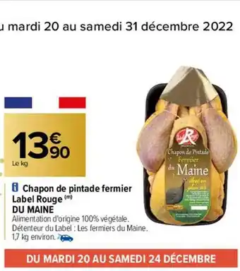 Carrefour Chapon de pintade fermier label rouge du maine offre