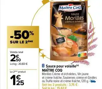Carrefour Sauce pour volaille maître coq offre