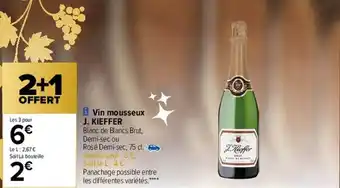 Carrefour Vin mousseux j. kieffer offre