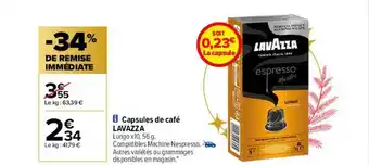 Carrefour Capsules de café lavazza offre