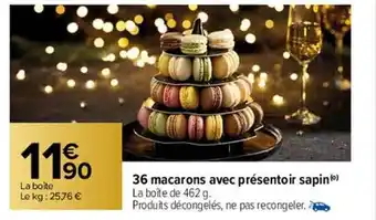 Carrefour 36 macarons avec présentoir sapin offre