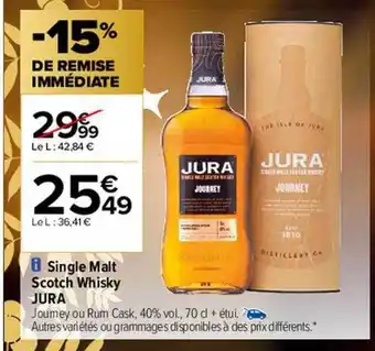 Carrefour Single malt scotch whisky jura offre