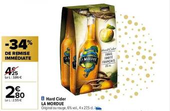 Carrefour Hard cider la mordue offre