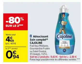 Carrefour Adoucissant soin complet cajoline offre