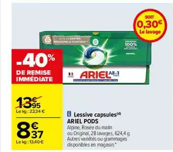 Lessive capsules ariel pods