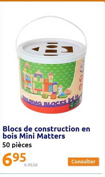 Action Blocs de construction en bois mini matters offre