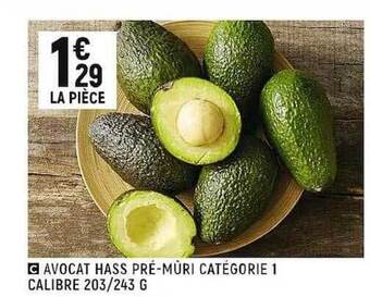 Avocat hass pré-mûri catégorie 1 calibre 203-243 g
