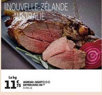 Auchan Agneau : gigot*** entier avec os offre