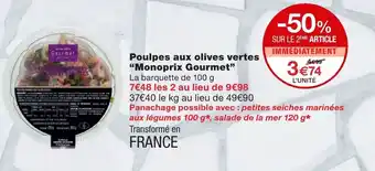 Monoprix Poulpes aux olives vertes offre