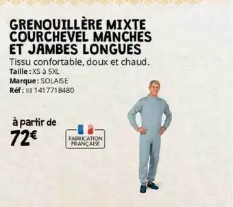 Distri Club Médical Grenouillère mixte courchevel manches et jambes longues solaise offre
