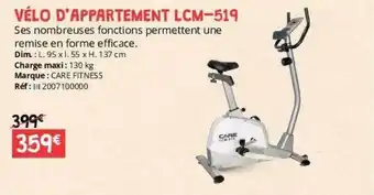 Distri Club Médical Vélo d'appartement lcm-519 care fitness offre