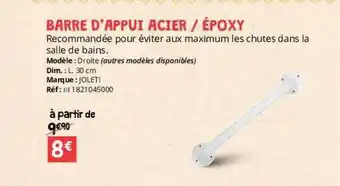 Distri Club Médical Barre d'appui acier-époxy joleti offre
