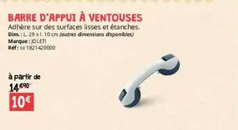 Distri Club Médical Barre d'appui à ventouses joleti offre