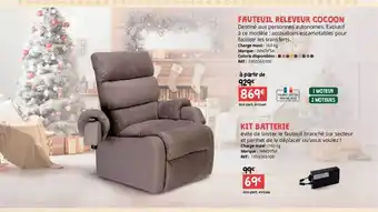 Distri Club Médical Fauteuil releveur cocoon innov'sa, kit batterie innov'sa offre