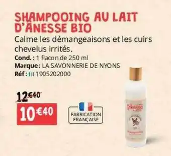 Distri Club Médical Shampooing au lait d'anesse bio le savonnerie de nyons offre