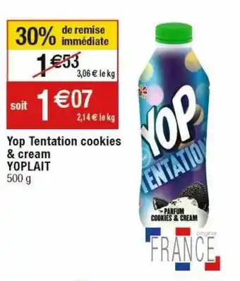 Cora x Carrefour Yop tentation cookies & cream yoplait offre