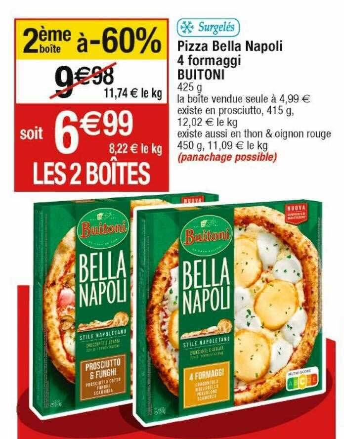Promo Pizza bella napoli 4 fromaggi buitoni chez Cora