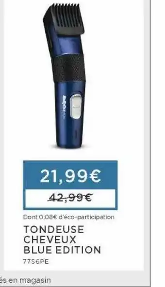 Cora x Carrefour Tondeuse cheveux blue édition babyliss offre