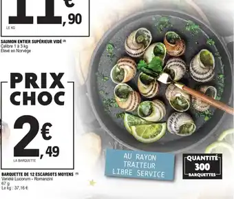 E.Leclerc Barquette de 12 Escargots Moyens offre