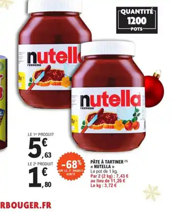 E.Leclerc Pâte à Tartiner Nutella offre