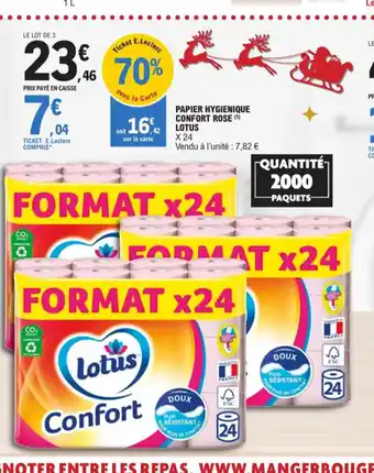 E.Leclerc Papier Hygienique Confort Rose Lotus offre