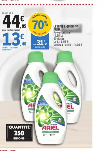 E.Leclerc Lessive Liquide Ariel offre