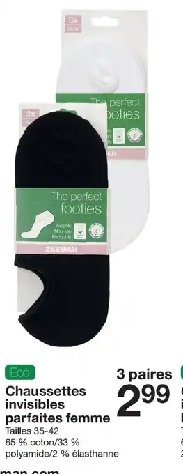 Zeeman Chaussettes Invisibles Parfaites Femme offre