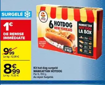 Carrefour Kit Hot Dog Surgele Manhattan Hotdog offre