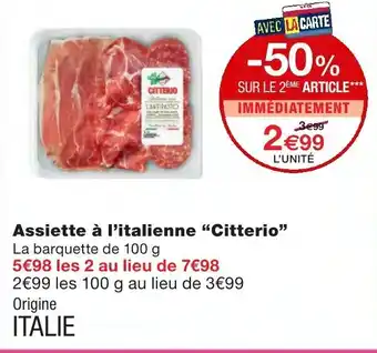 Assiette à l'italienne Clitterio