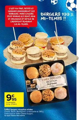 Carrefour 9 Mini Burgers Reception Mixtes offre