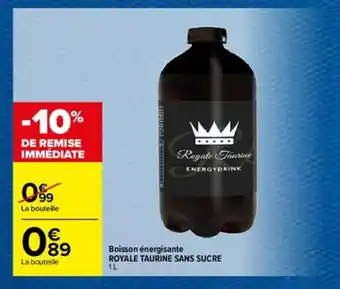 Carrefour Boisson Energisante Royale Taurine Sans Sucre offre