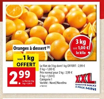 Lidl Oranges A Dessert offre