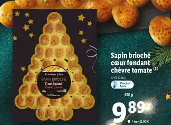 Lidl Sapin Brioche Coeur Fondant Chevre Tomate offre