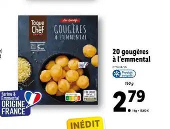 Lidl 20 Gougeres A L'emmental offre
