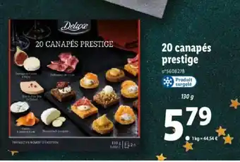 Lidl 20 Canapes Prestige offre